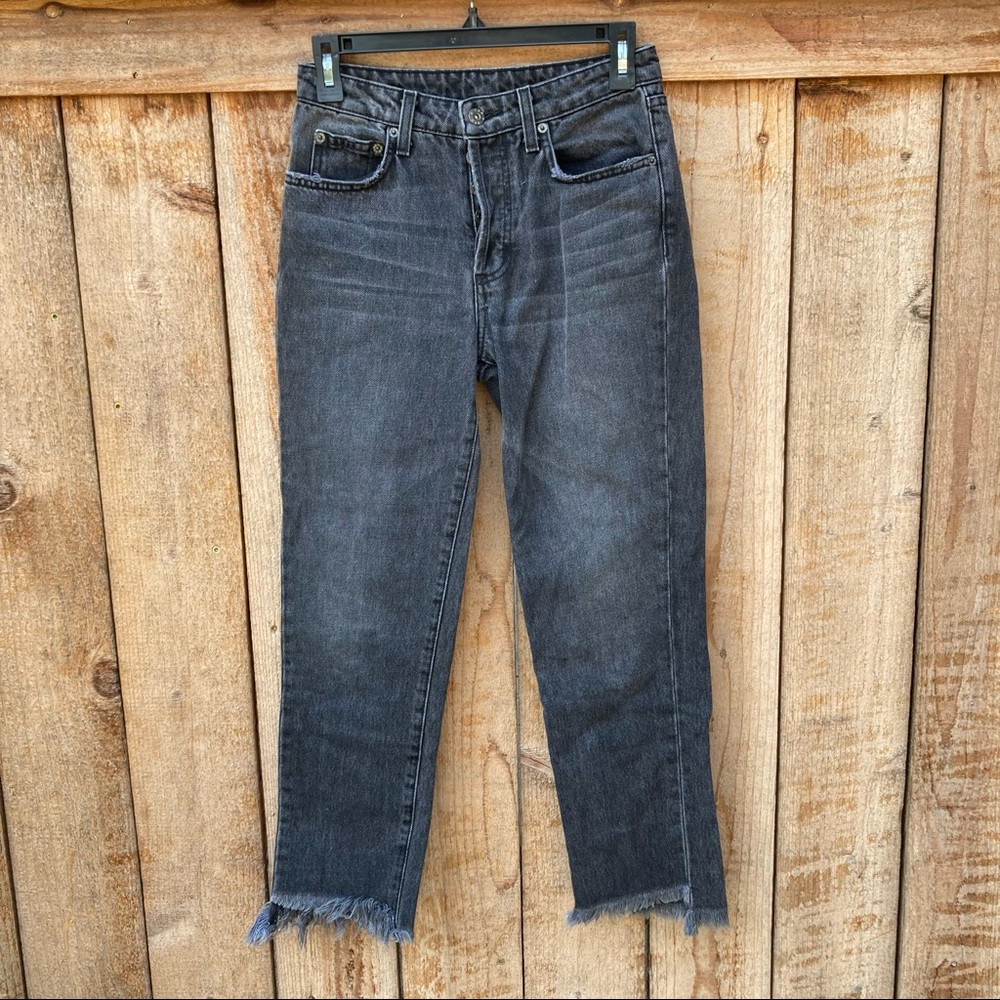 Carmar black washed distressed ankle jeans size 25
